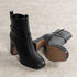 DAMEN STIEFELETTEN MIT BLOCKABSATZ – KNÖCHELHOCH PLATEAU & SEITLICHER REISSVERSCHLUSS